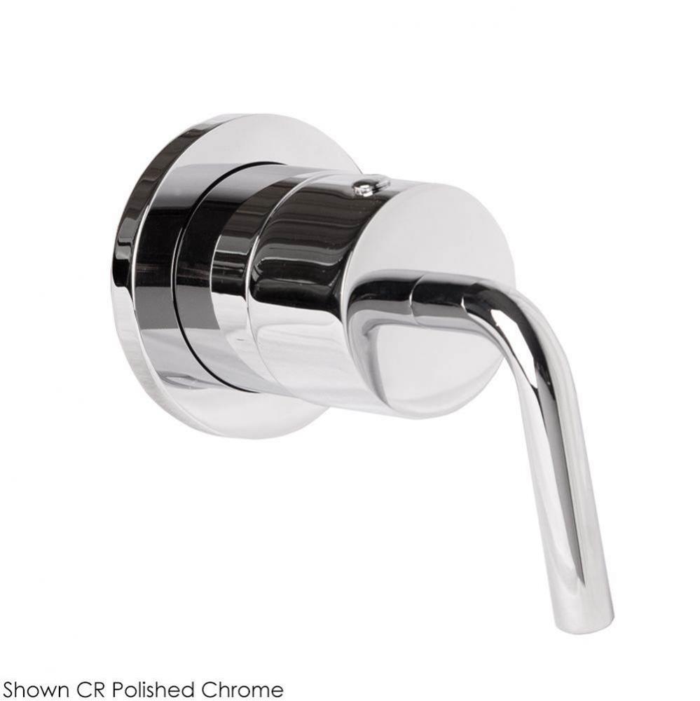 TRIM ONLY - 3-way diverter, flow rate 10 GPM (43.5 PST), curved lever handle, round backplate