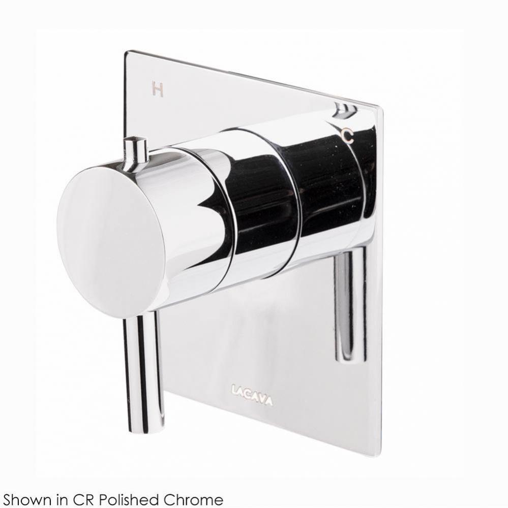 TRIM ONLY - Master shower compact thermostat - flow rate 10 GPM - round lever handle - square back