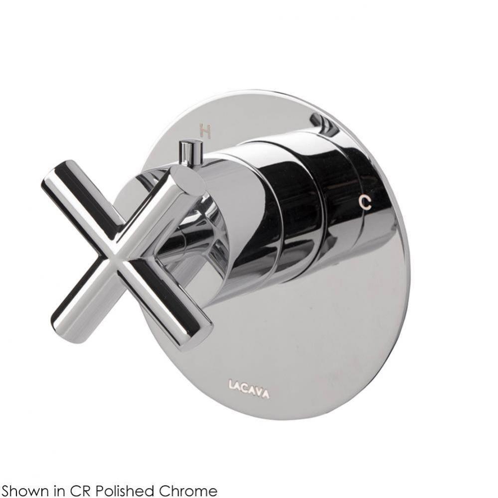 TRIM ONLY - Master shower compact thermostat - flow rate 10 GPM - round cross handle - round back