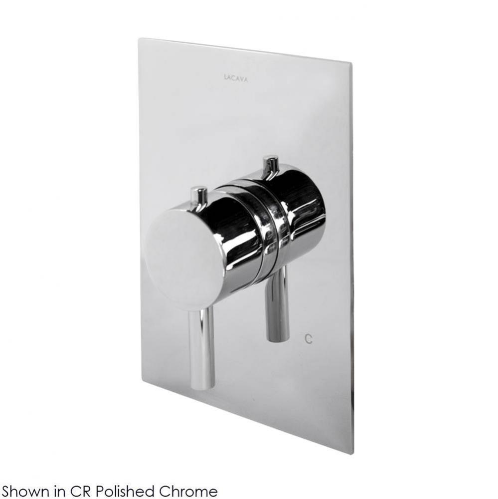 TRIM ONLY - Built-in thermostatic valve with single handle and rectangular backplate. Water flow r