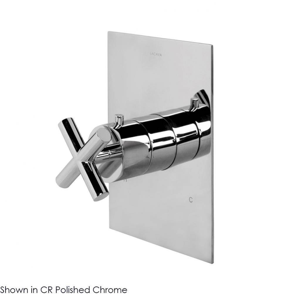 TRIM ONLY - Thermostatic Valve GPM 10 (60PSI) with rectangular back plate and cross handle