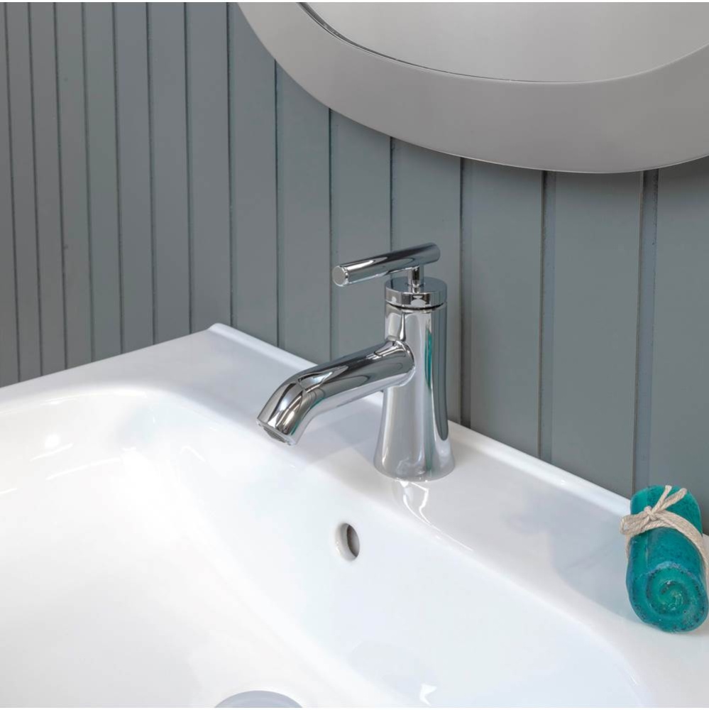 Deck Mount Single Hole Faucet Available Without Fluted Detailing; Handles Sold Separately. Click-c