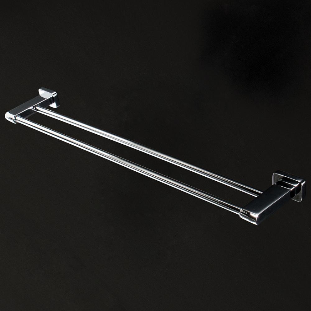 Wall mount double towel bar made of chrome plated brass W: 25 3/4'', D: 4 3/8'&apos