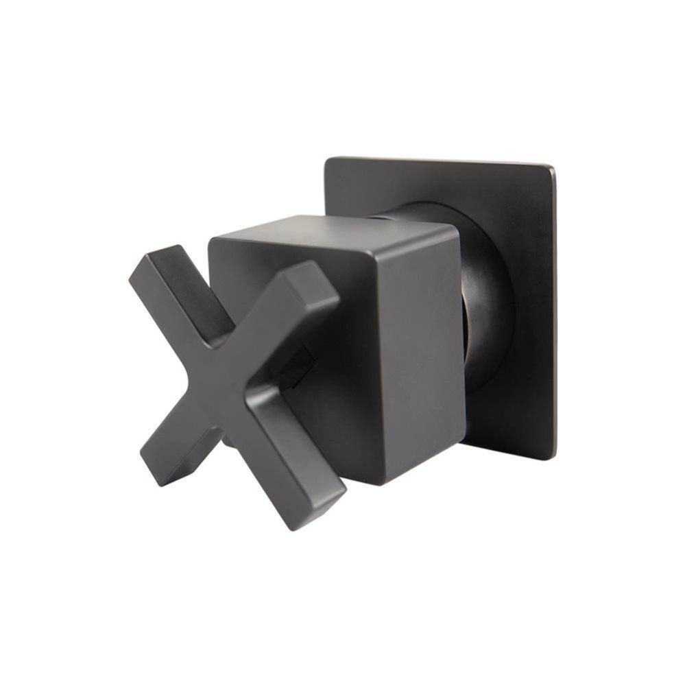 Trim Only - Sharing, 3-way Diverter Valve GPM 10 (43.5 PSI) with Square Back Plate and Cross Handl