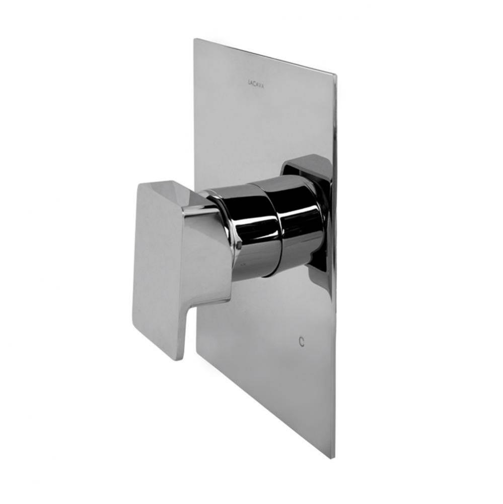 TRIM ONLY - Built-in pressure balancing mixer with a lever handle and squared backplate. Water flo