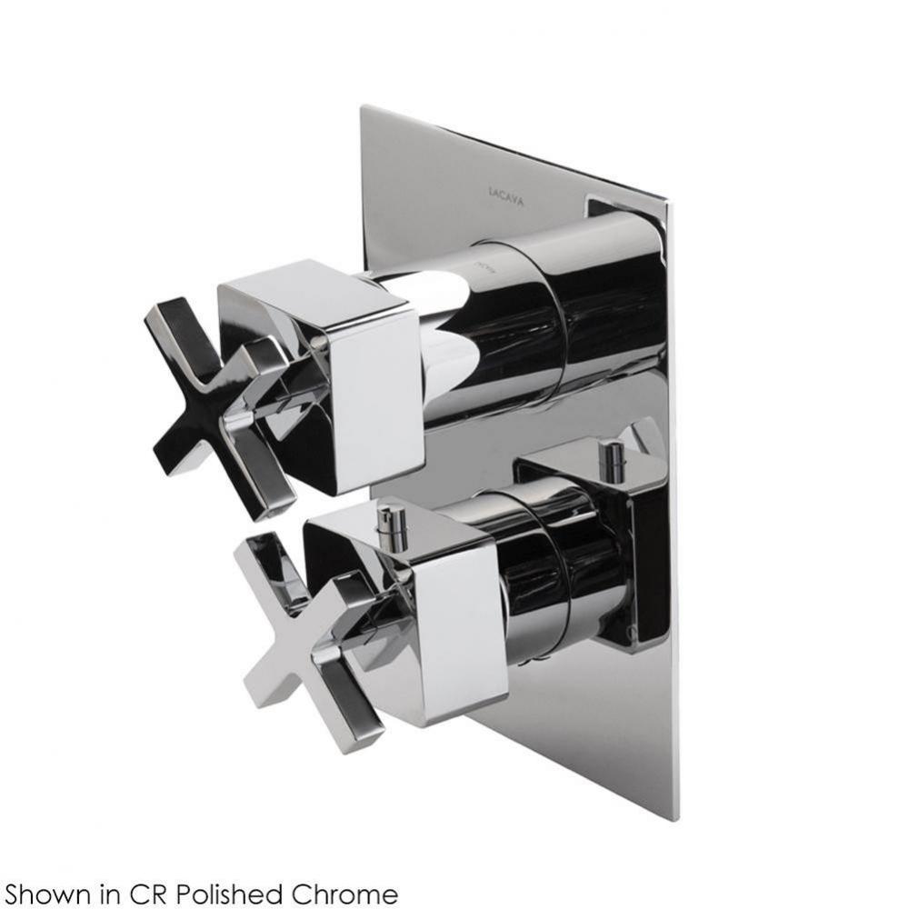 TRIM ONLY - Thermostatic Valve w/3 way diverter + OFF,  GPM 8 (60PSI) with rectangular back plate