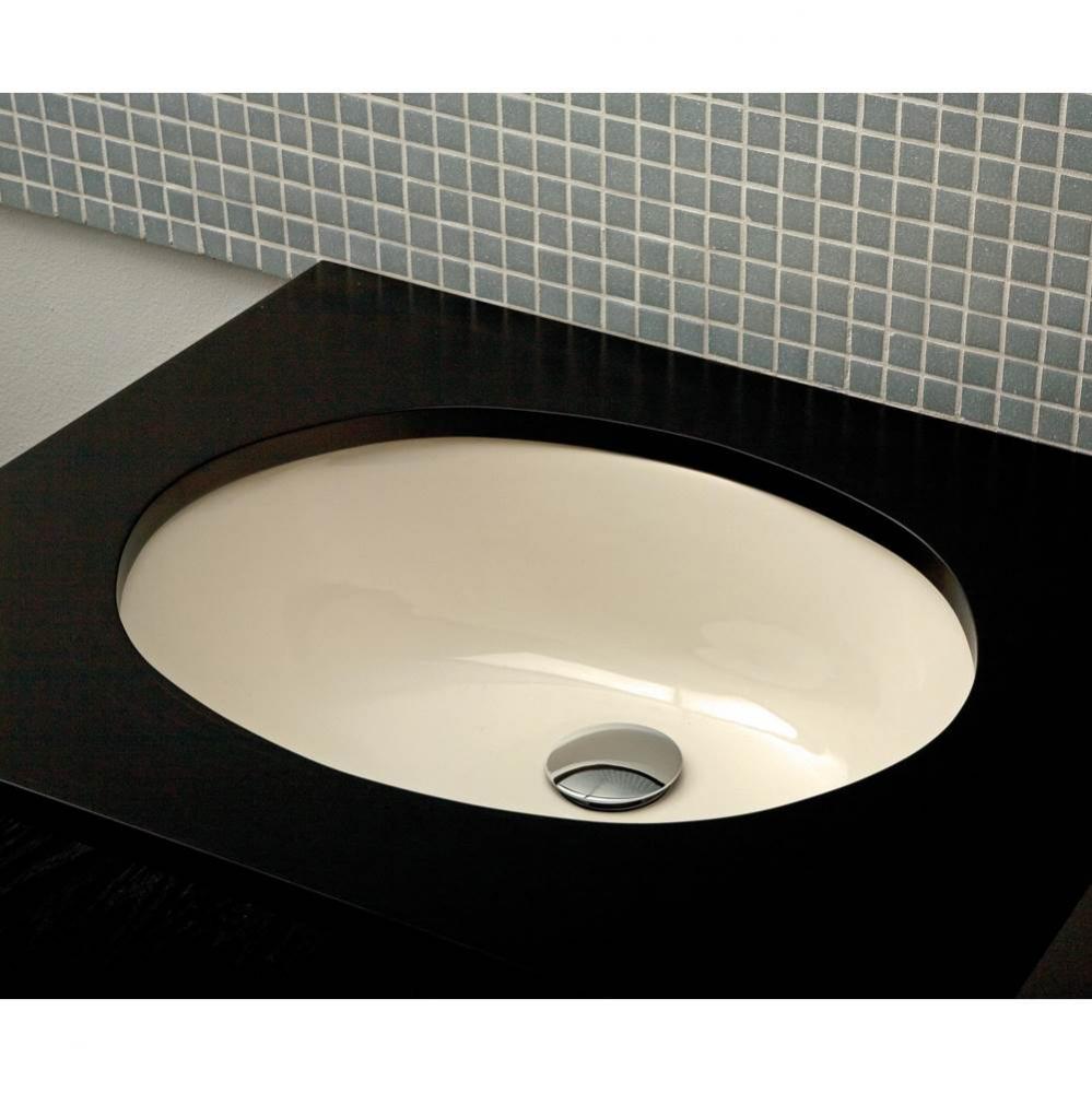 Under-counter porcelain Bathroom Sink with an overflow, 17''W, 14''D, 5 1/2&ap