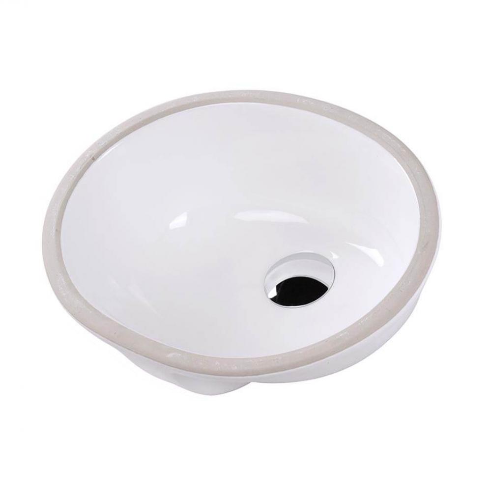 Under-counter porcelain Bathroom Sink with an overflow, 14 1/2''W, 11 1/2''D,