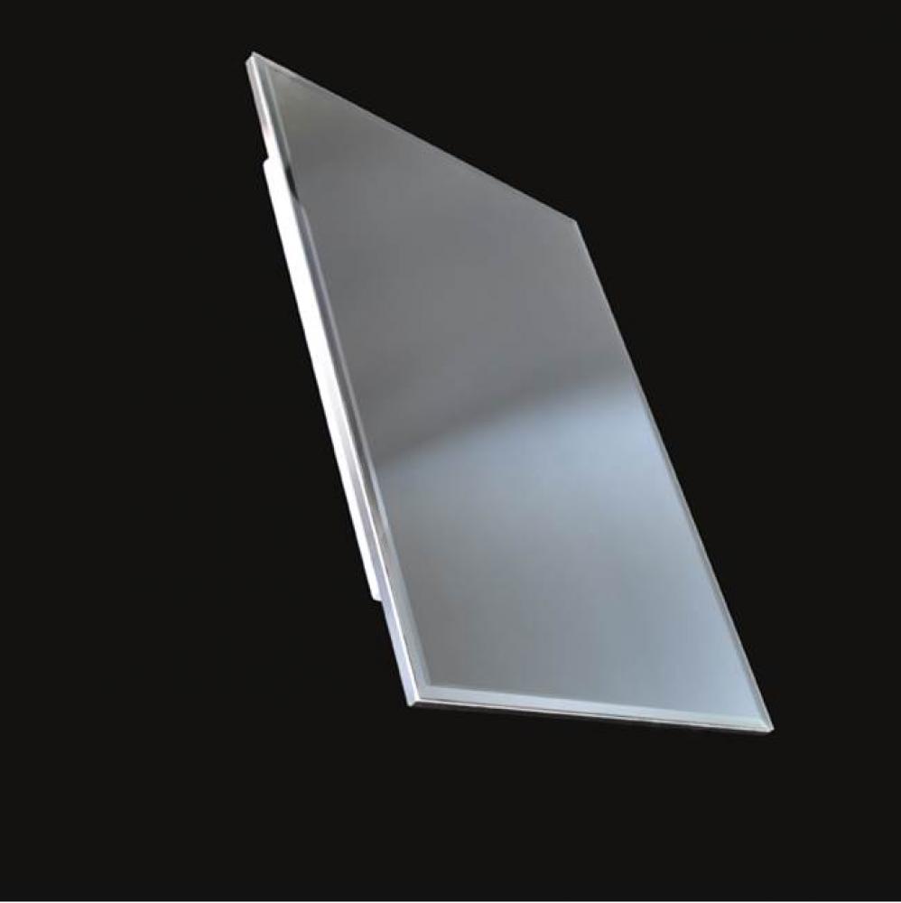 Wall- mount beveled mirror with chrome edges and LED lights. W; 23'', H: 34'',