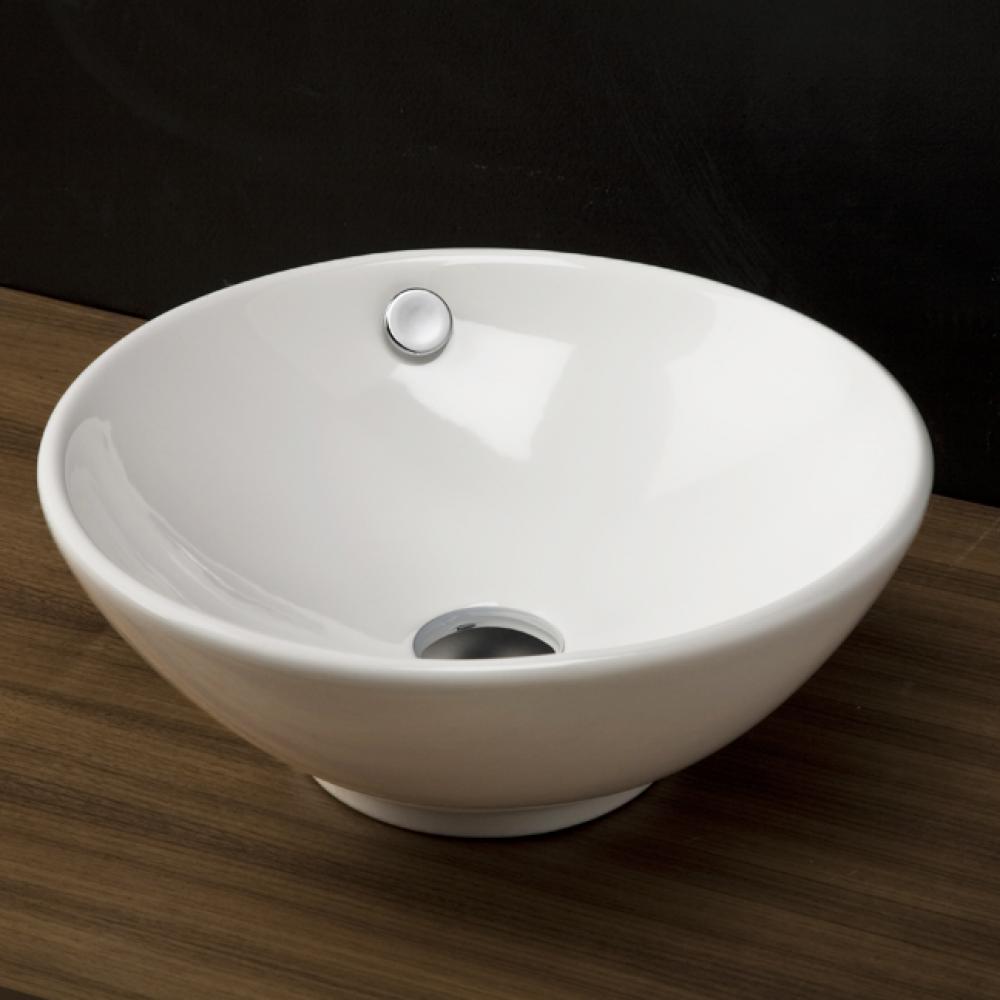 Vessel porcelain Bathroom Sink with an overflow, Glazed exterior.16 3/8''DIAM, 6 1/2&apo