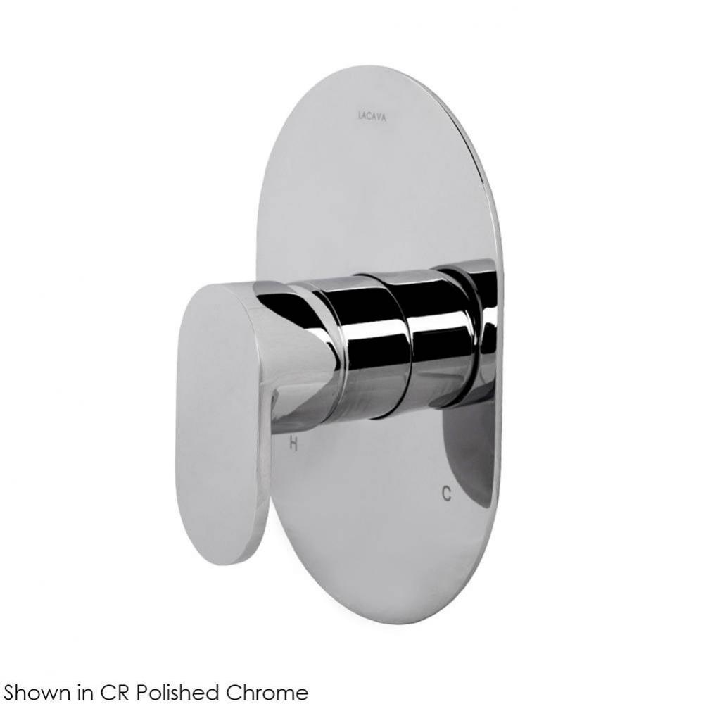 TRIM ONLY - Built-in pressure balancing mixer with a lever handle and oblong backplate. Water flow
