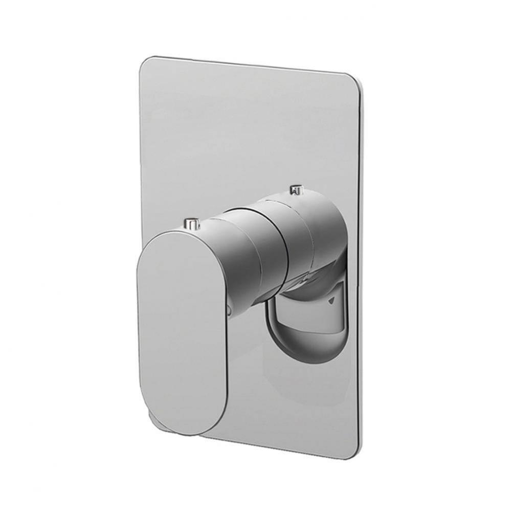 TRIM ONLY - Thermostatic Valve GPM 10 (60PSI) with rectangular back plate and oval lever handle