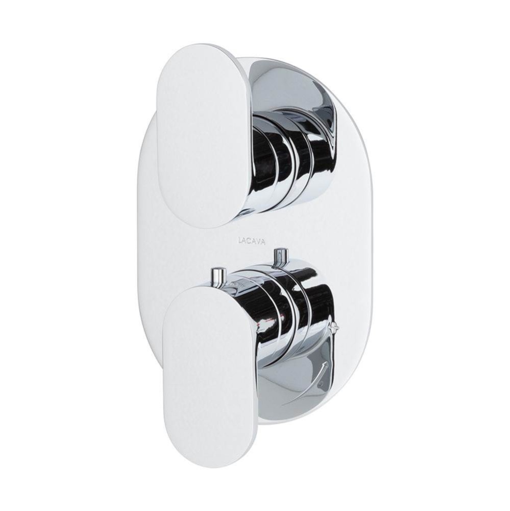Trim Only - Thermostatic Valve W/2 Way Diverter + Off, GPM 8.5 (60psi) with Oblong Back Plate and
