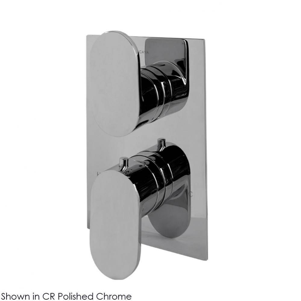 TRIM ONLY - Thermostatic Valve w/2 way diverter + OFF,  GPM 8.5 (60PSI) with rectangular back plat