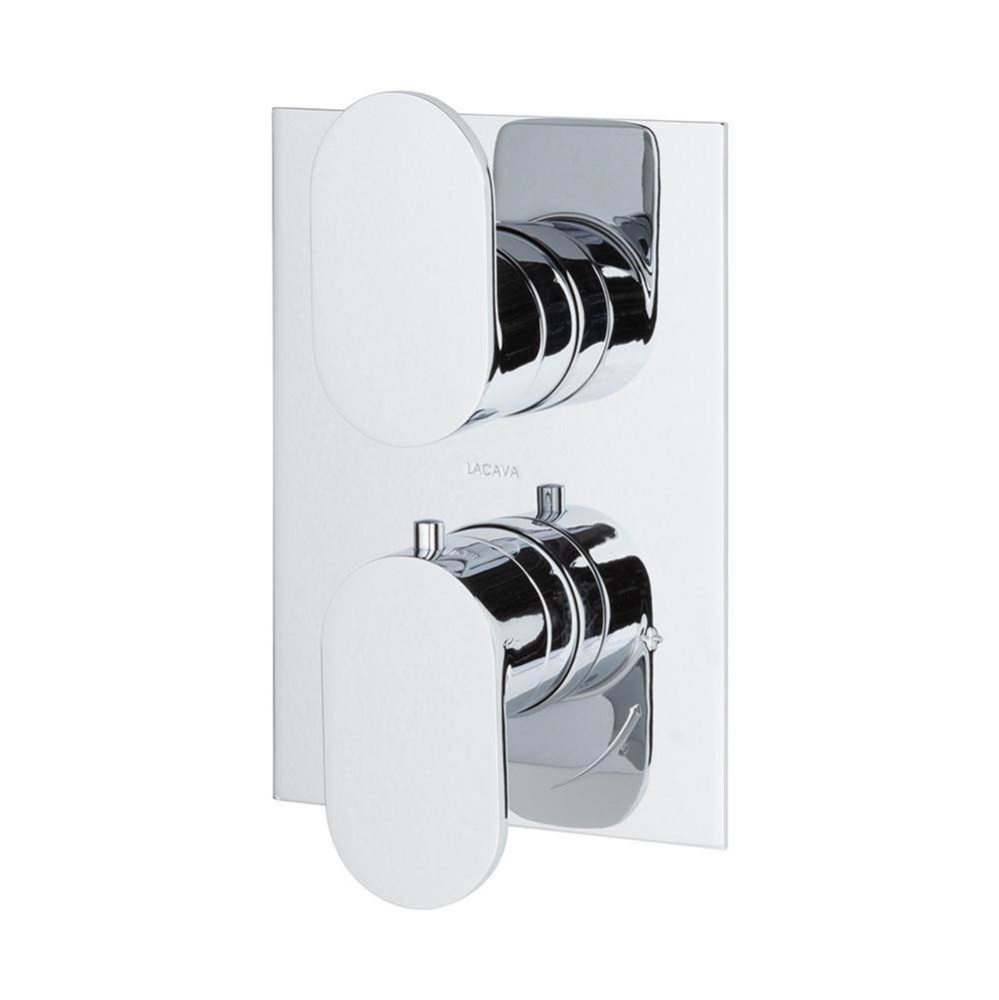 Trim Only - Thermostatic Valve W/2 Way Diverter + Off, GPM 8.5 (60psi) with Rectangular Back Plate