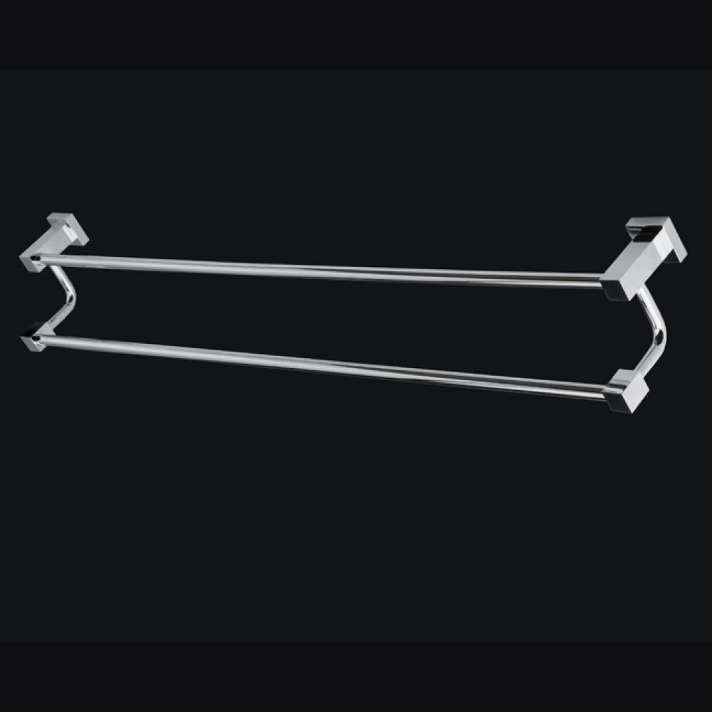 Wall-mount  double towel bar made of chrome plated brass.W: 24 1/2''D: 4 1/2''