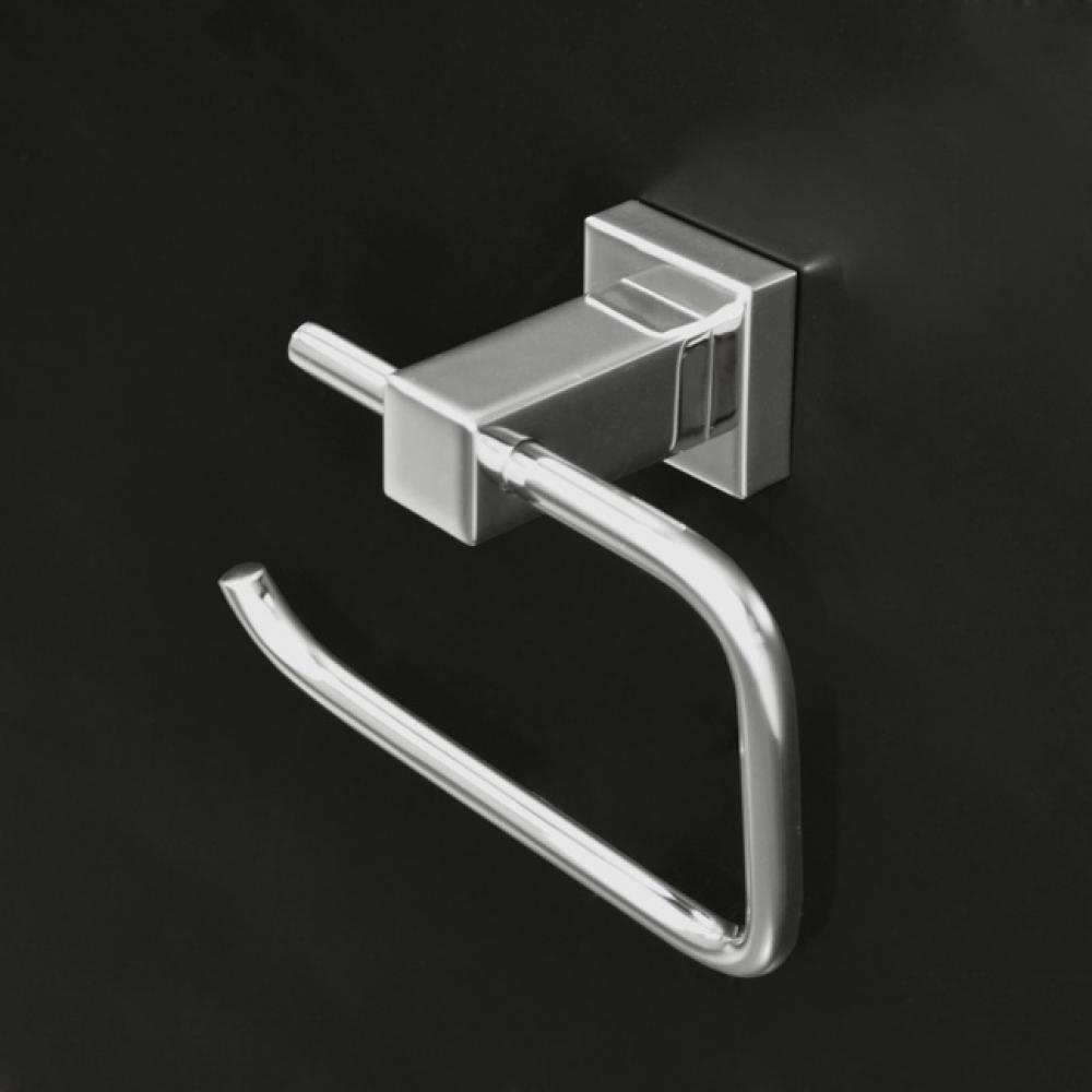 Wall-mount 6 1/8''W toilet paper holder made of chrome plated brass.