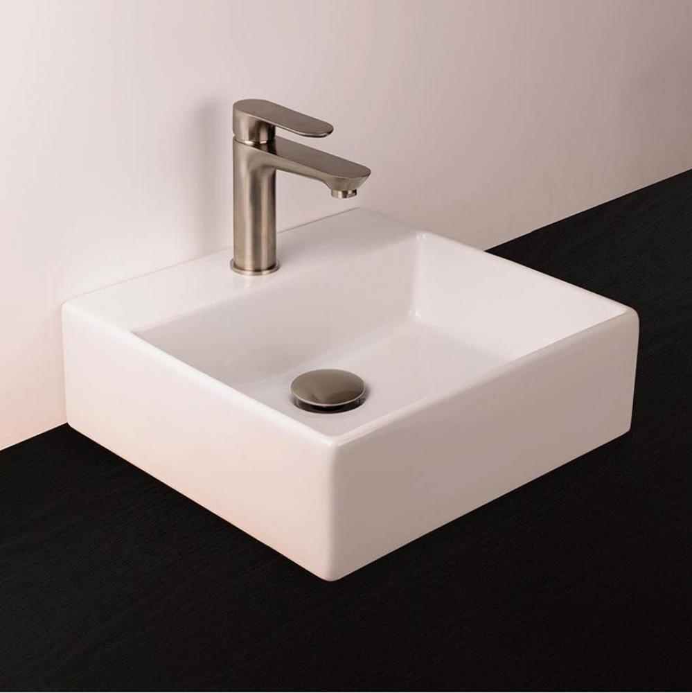 Wall-mount or above-counter porcelain Bathroom Sink without an overflow,unfinishedback.