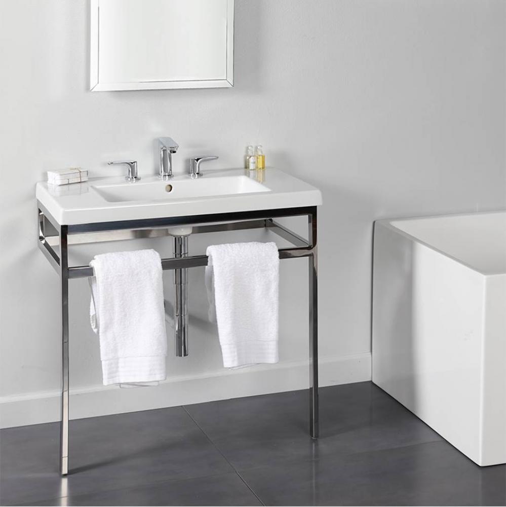 Floor-standing metal console stand with a towel bar (Bathroom Sink 5212 sold separately), made of