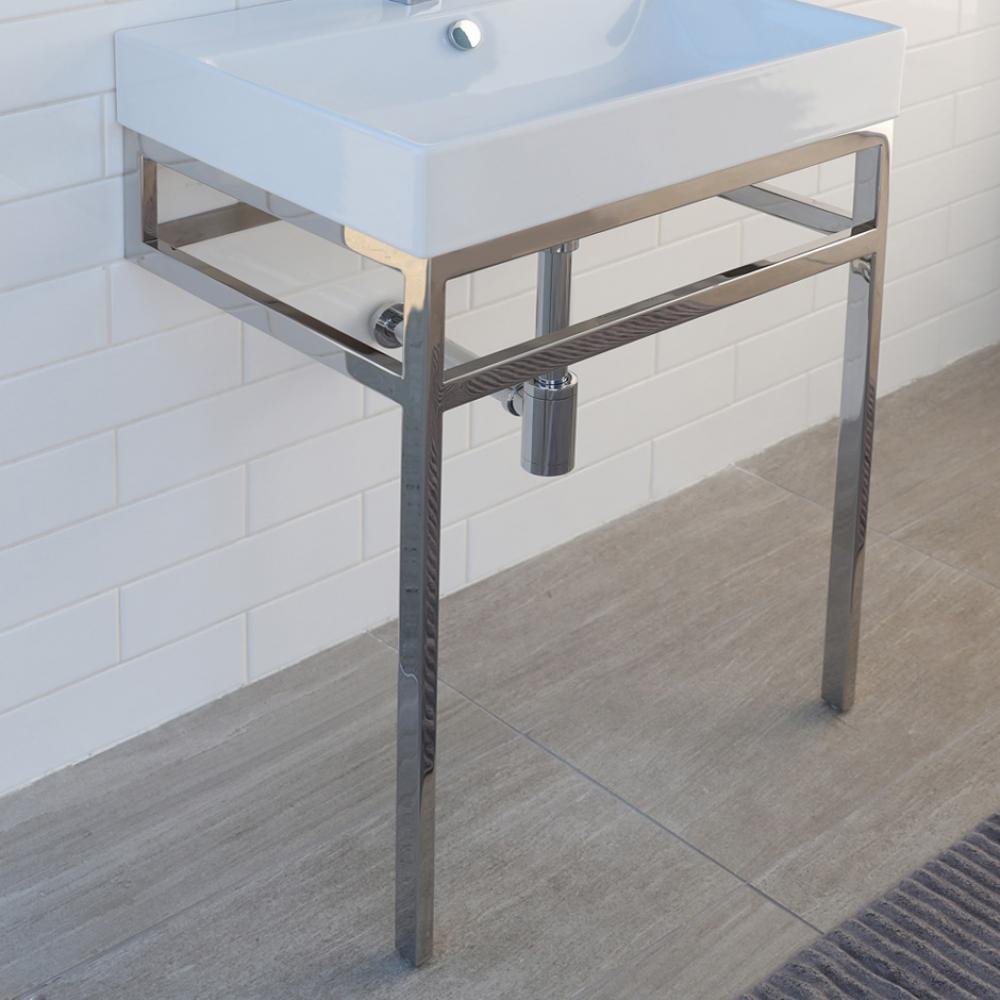 Floor-standing metal console stand with a towel bar (Bathroom Sink 5232 sold separately), made of