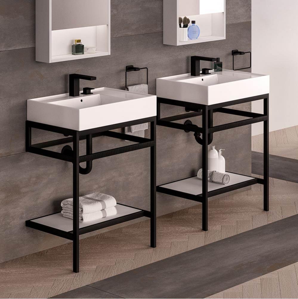 Optional shelf in solid surface for metal console stand AQS-BX-24.