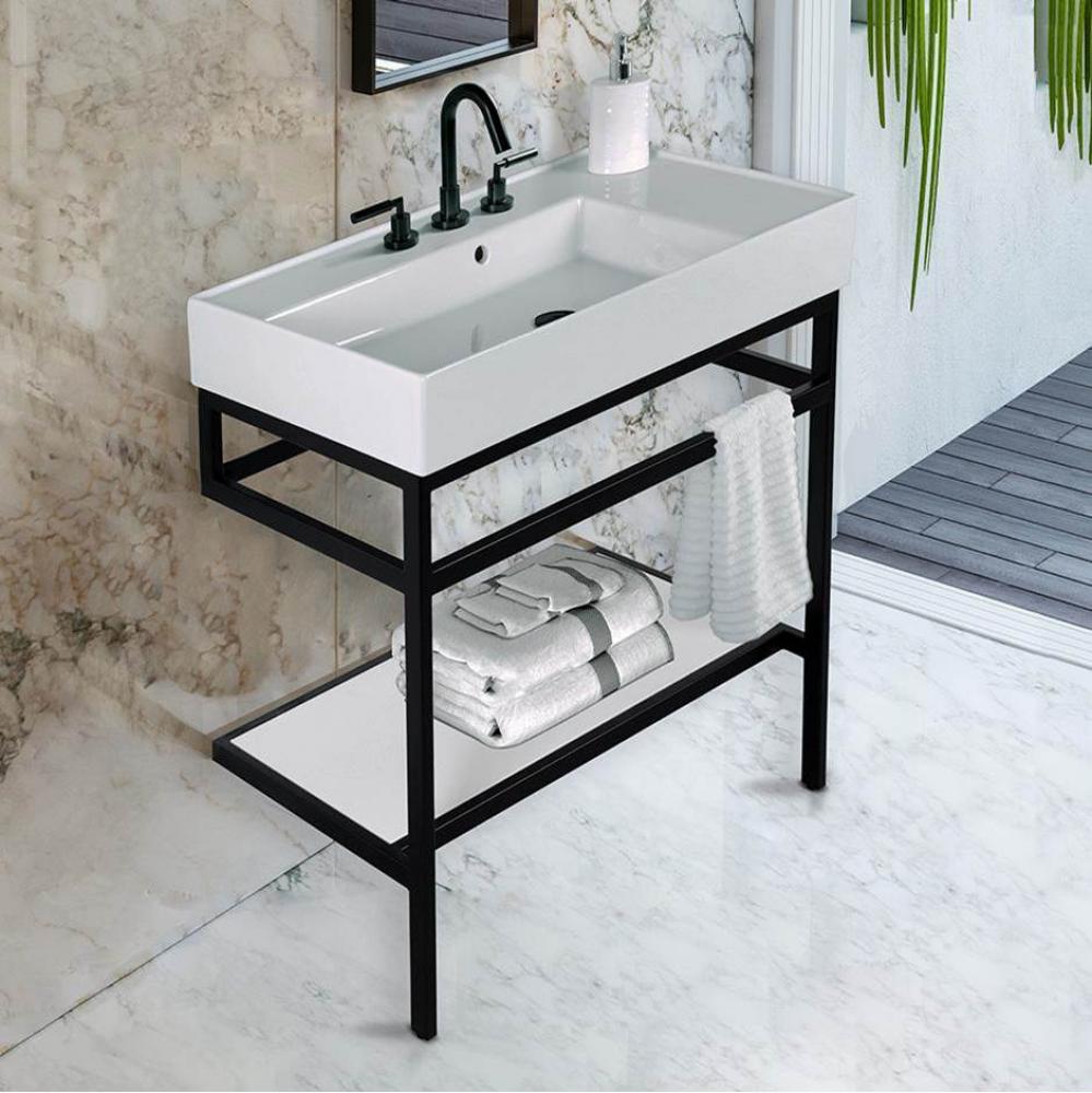 Optional solid surface shelf for metal console stand  AQS-BX-32