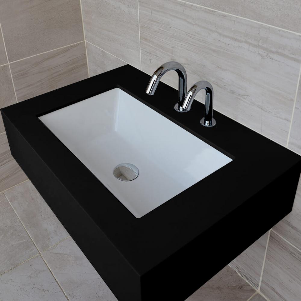 Uder-counter or self-rimming porcelain Bathroom Sink with an overflow. W: 22'', D: 13 1/