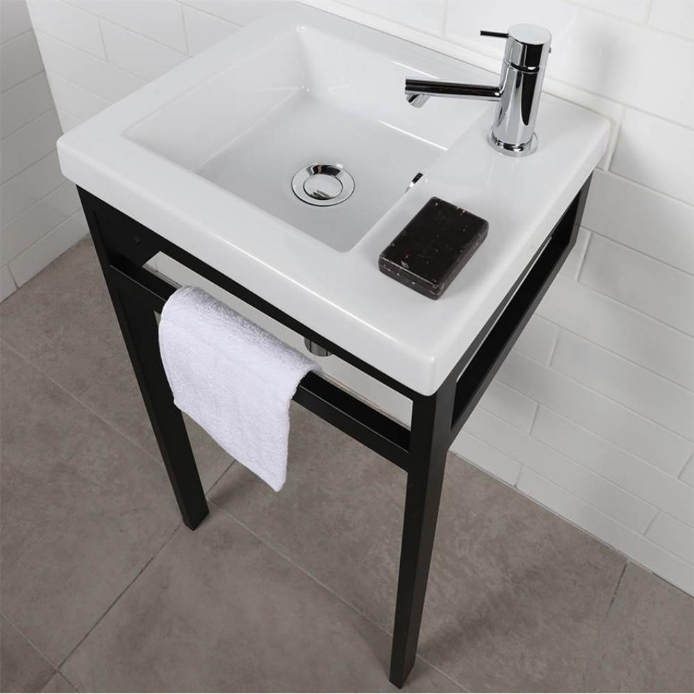 Wall-mount, vanity top or self-rimming porcelain Bathroom Sink with an overflow.