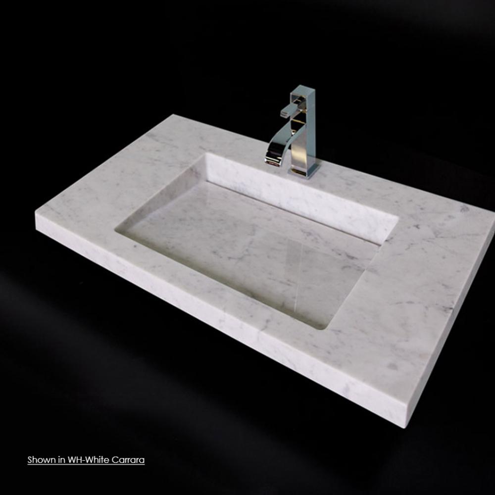 Wall-mount or vanity top stone Bathroom Sink with preinstalled concealed drain, no overflow