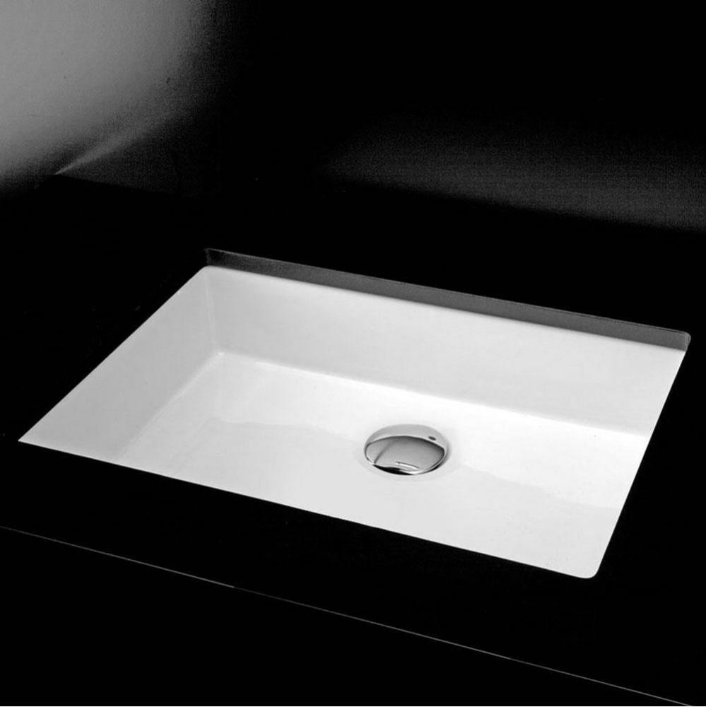 Under-counter porcelain Bathroom Sink with an overflow. 19 3/4''W, 14 3/8''D,