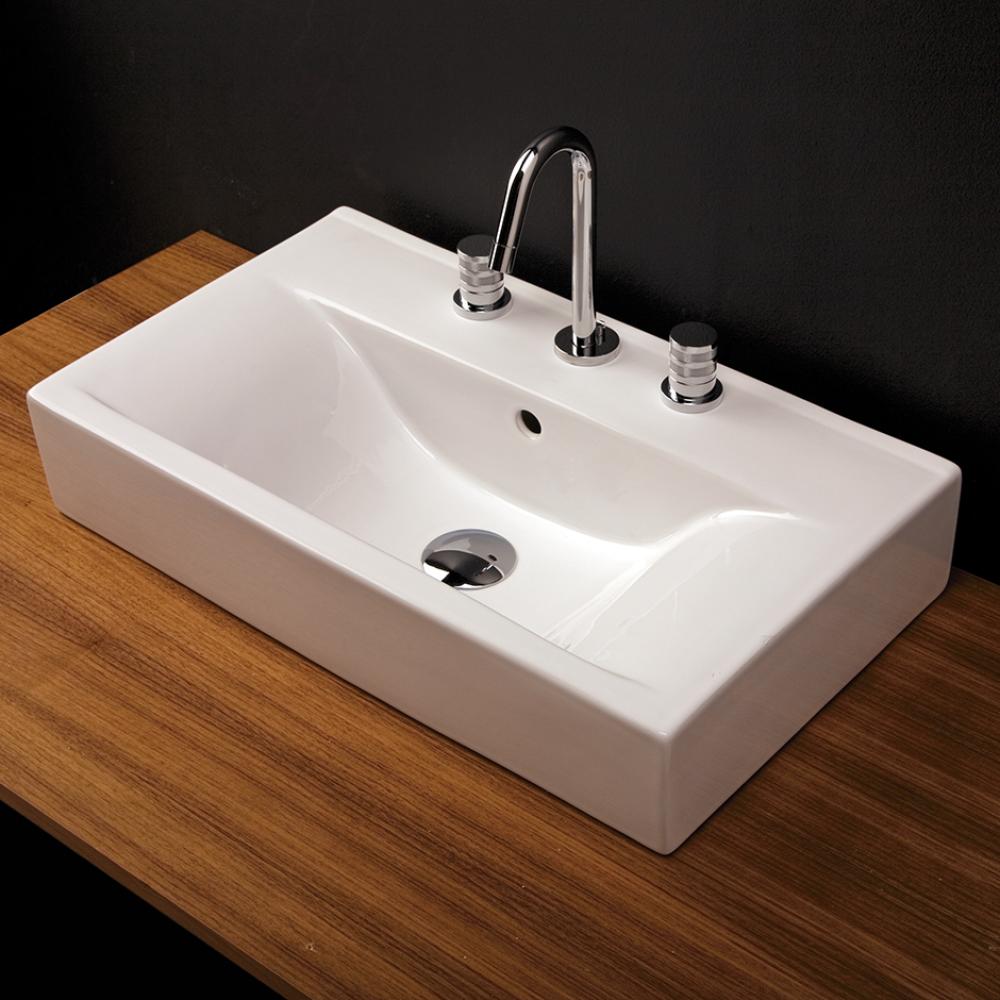 Vanity top porcelain Bathroom Sink without an overflow