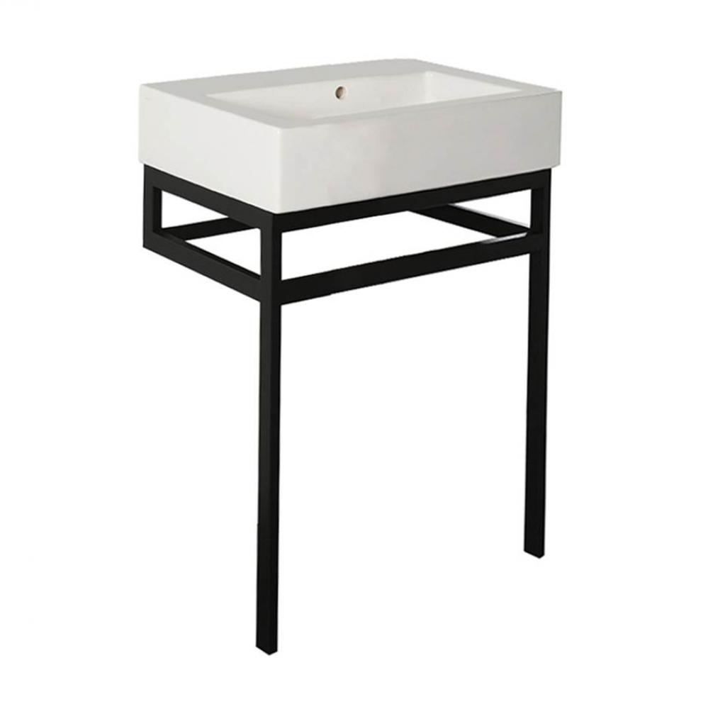 Floor-standing metal console stand with a towel bar (Bathroom Sink 5464sold separately), made of s