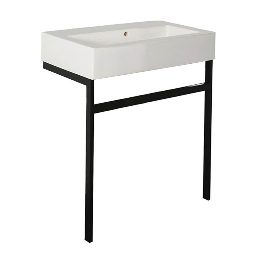 Floor-standing metal console stand with a towel bar (Bathroom Sink 5468 sold separately), made of
