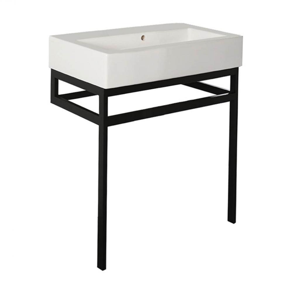 Floor-standing metal console stand with a towel bar (Bathroom Sink 5468sold separately), made of s