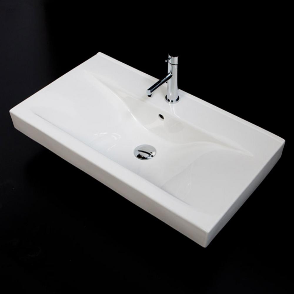 Vanity top porcelain Bathroom Sink with overflow.