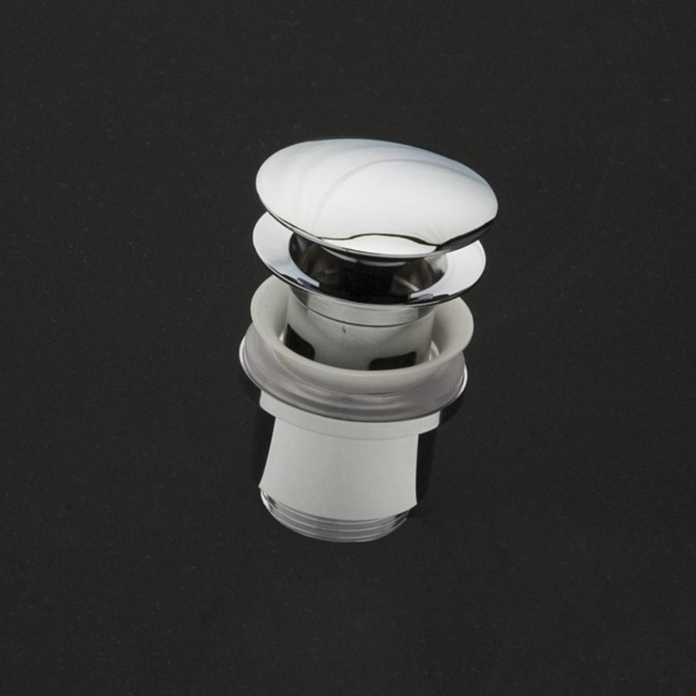 Click-clack drain for European lavatories, with round dome cover, with overflow holes. DIAM: 2 5/8