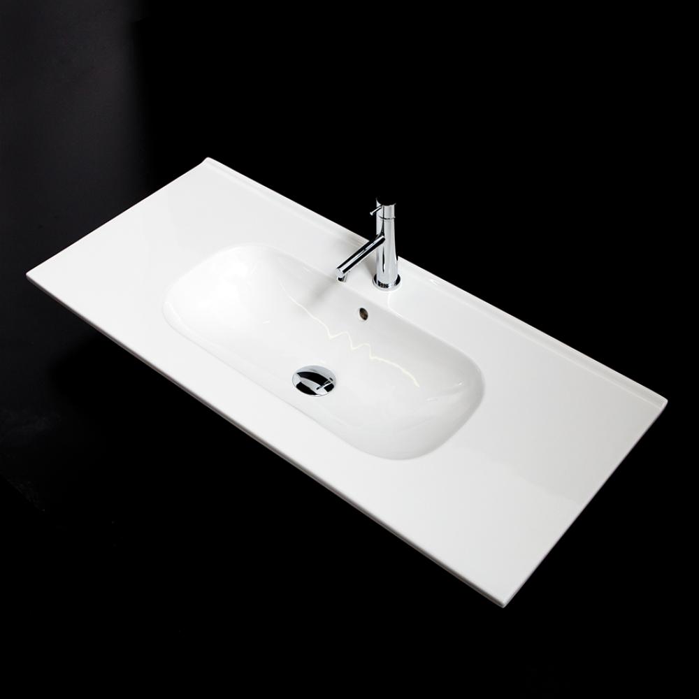 Vanity top porcelain Bathroom Sink with overflow W:40''