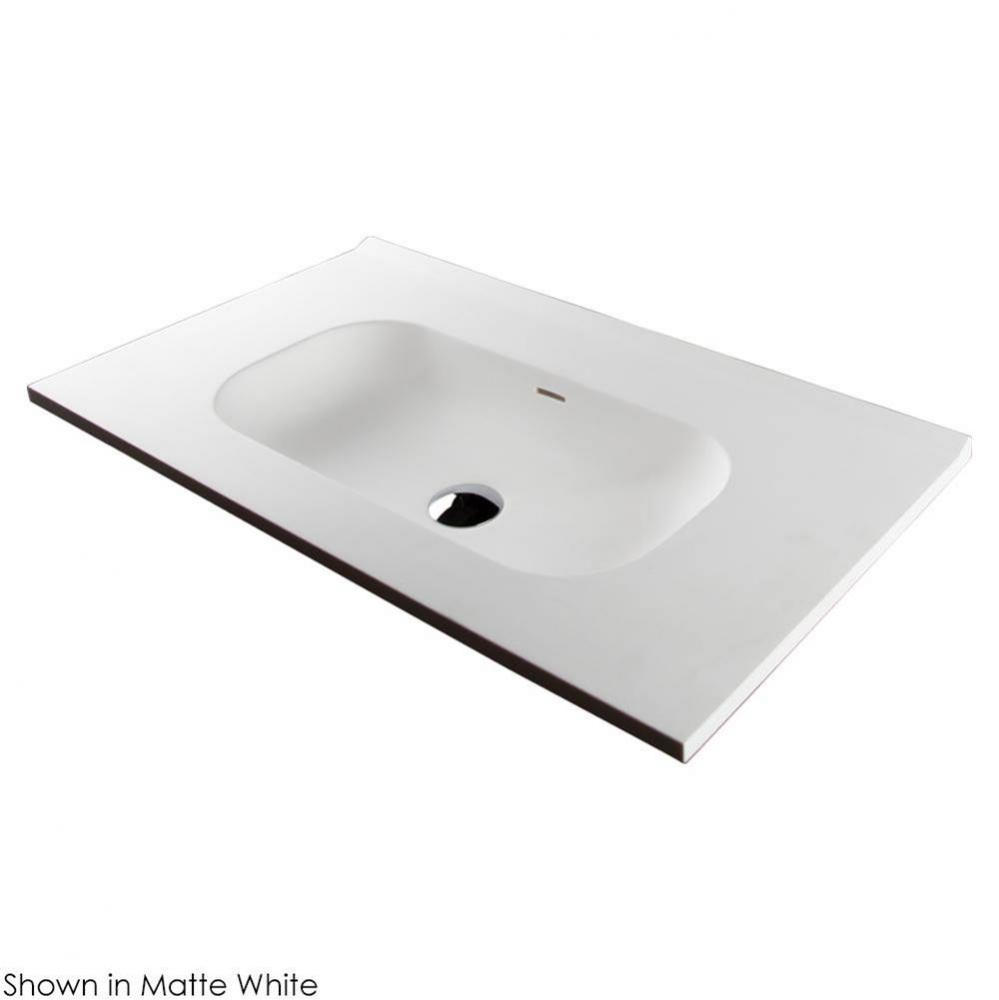Vanity top solid surface sink with overflow. W: 31-3/4'', D: 18-1/8'', H: 5-1/
