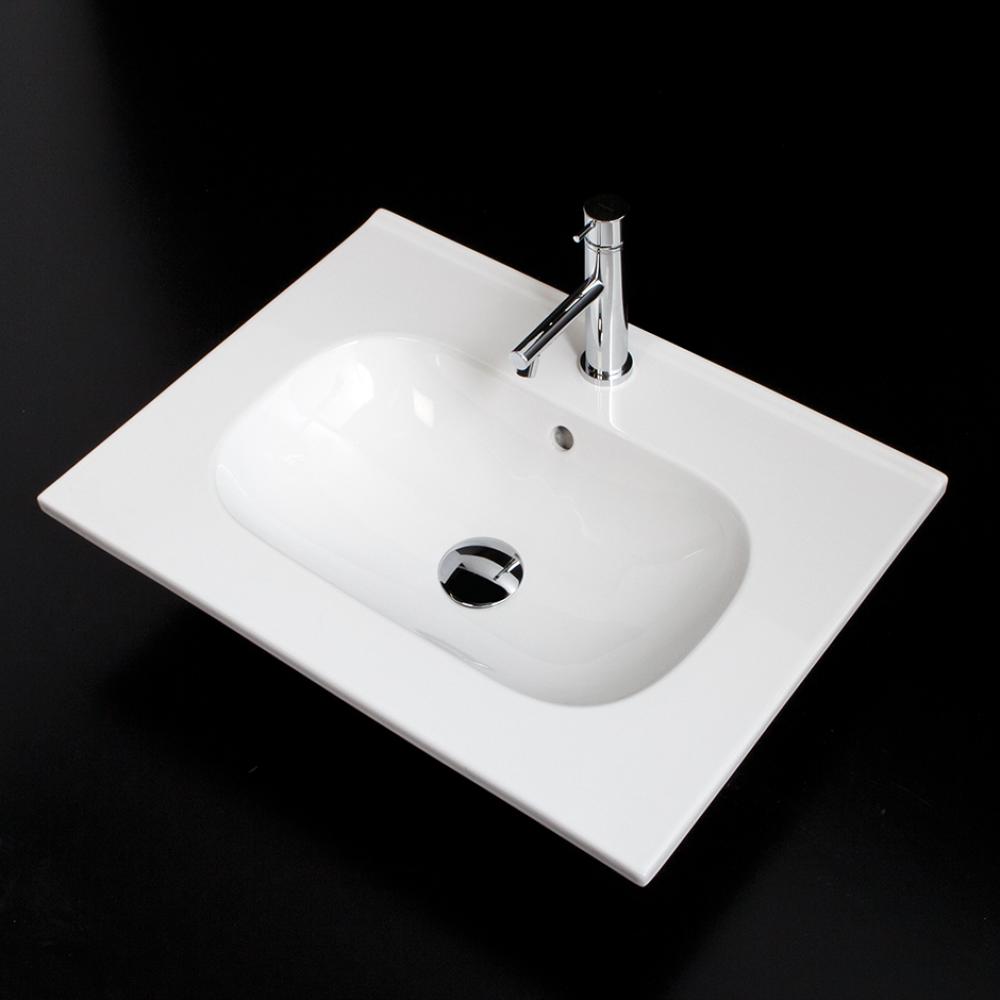 Vanity top porcelain Bathroom Sink with overflow.