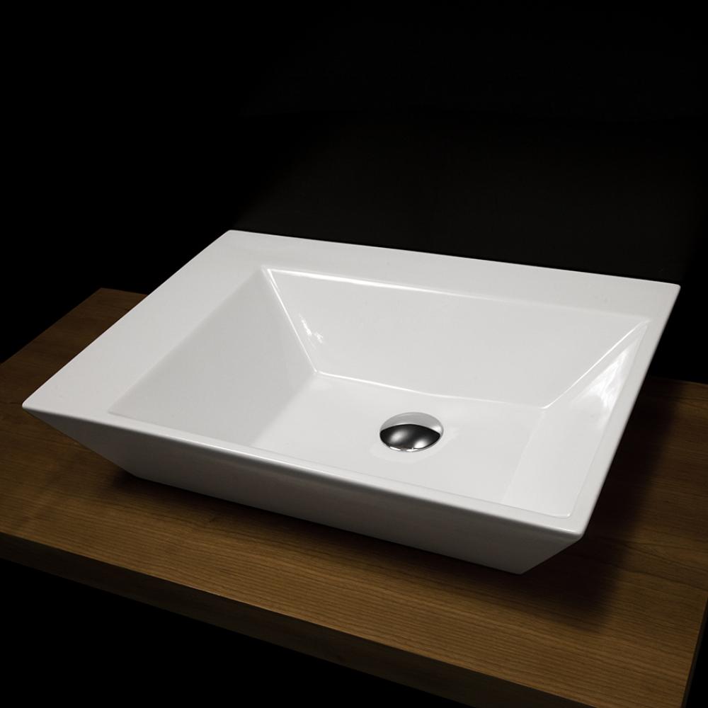 Wall-mount or above-counter porcelain Bathroom Sink without an overflow