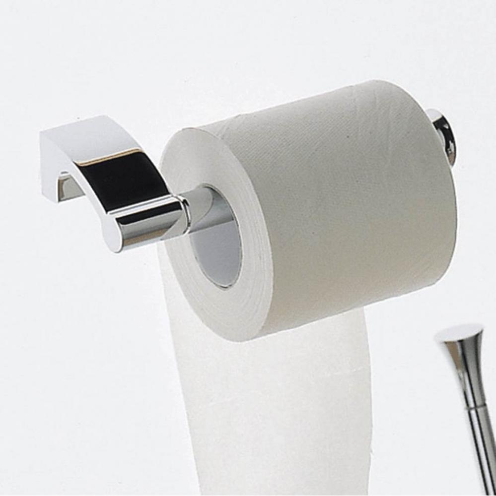 Wall-mount toilet paper holder made of chrome plated brass. W: 6 7/8''