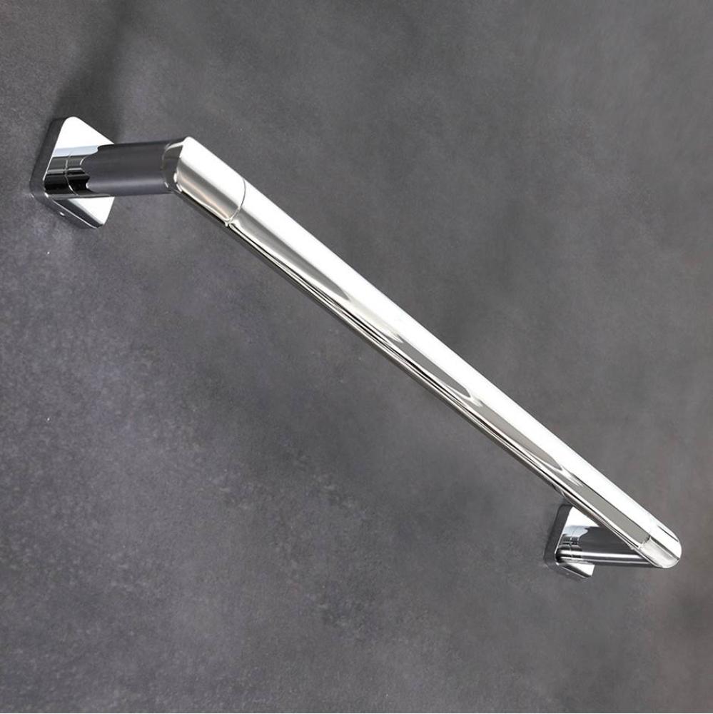Wall-mount towel bar made of chrome plated brass. W: 23 5/8'', D: 3'', H: 2&ap