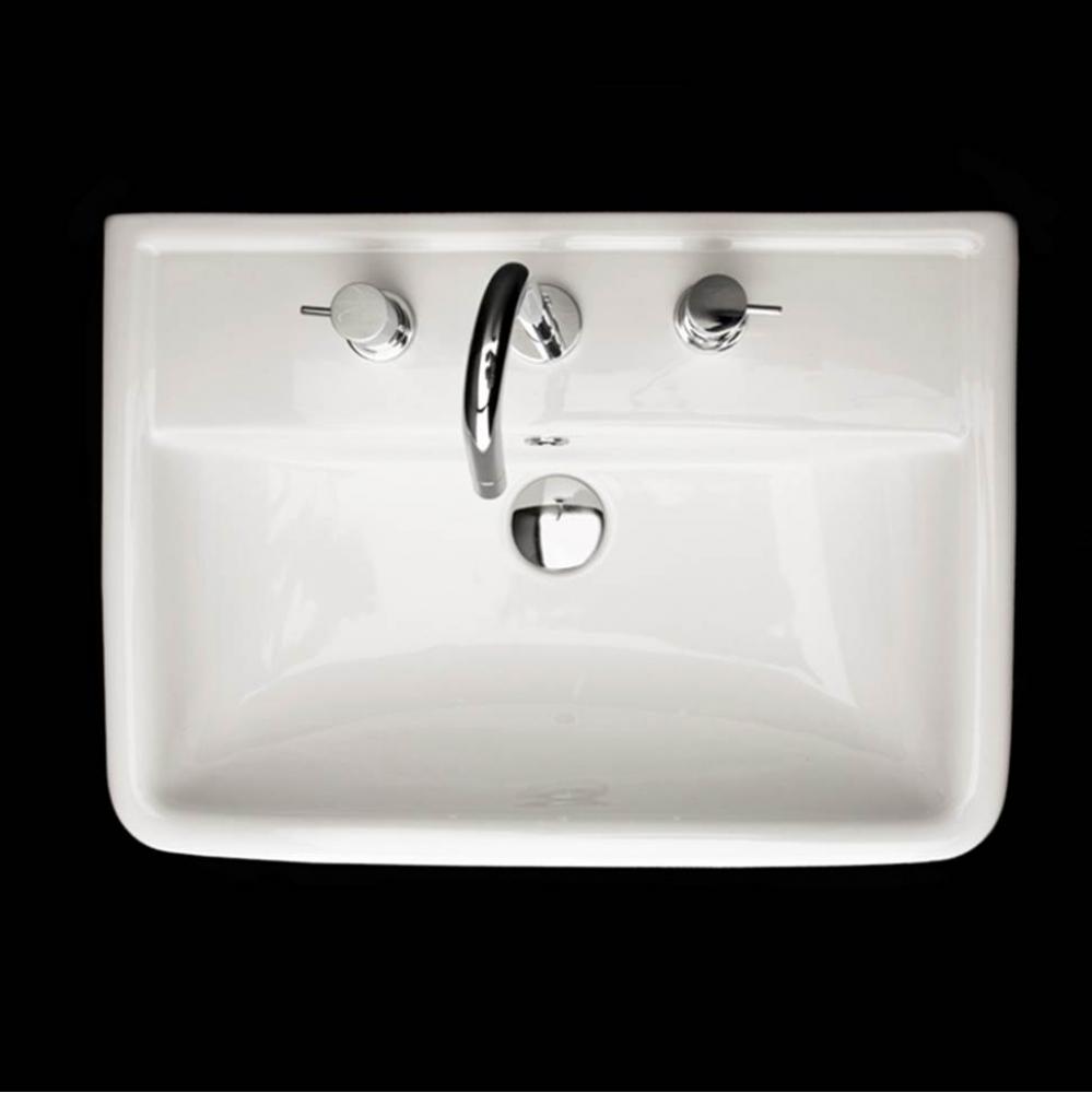 Wall-mount porcelain Bathroom Sink with an overflow
