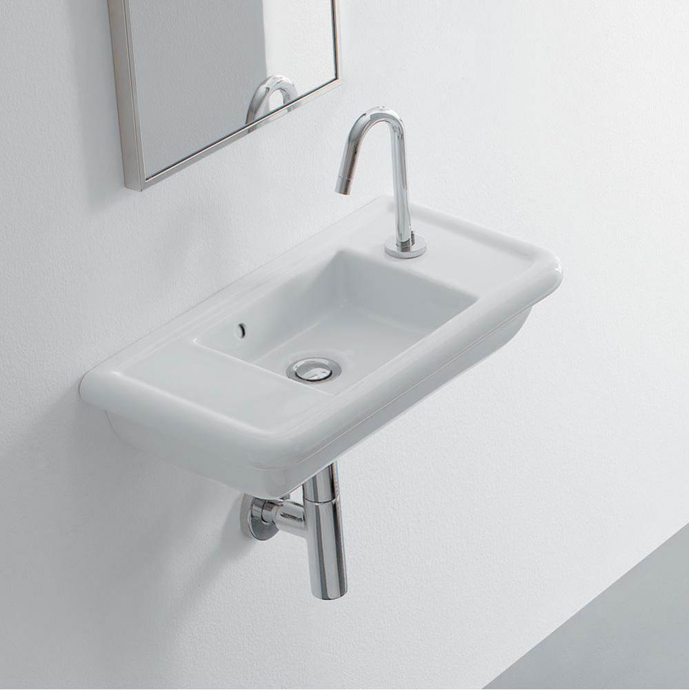 Wall-mount porcelain sink with an overflow W: 22'' D: 11'' H: 6''