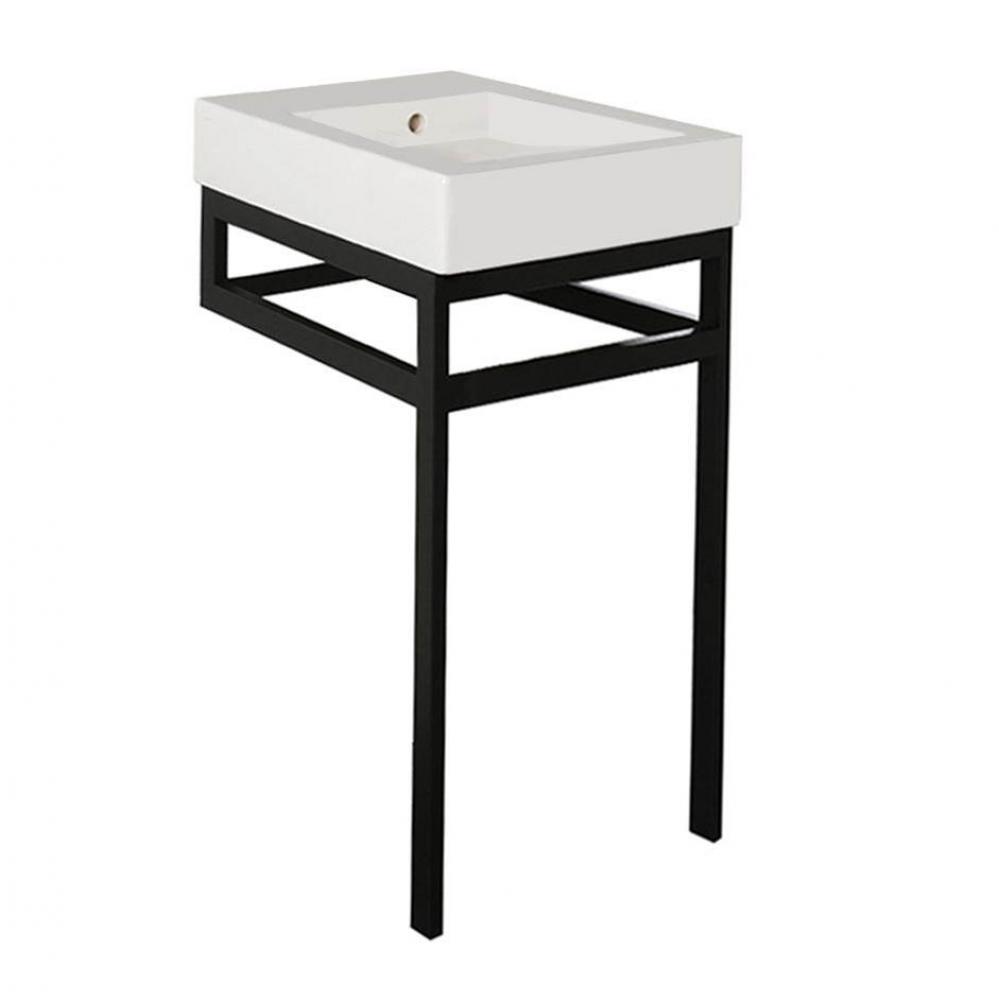 Floor-standing metal console stand with a towel bar (Bathroom Sink 5066A sold separately), made of
