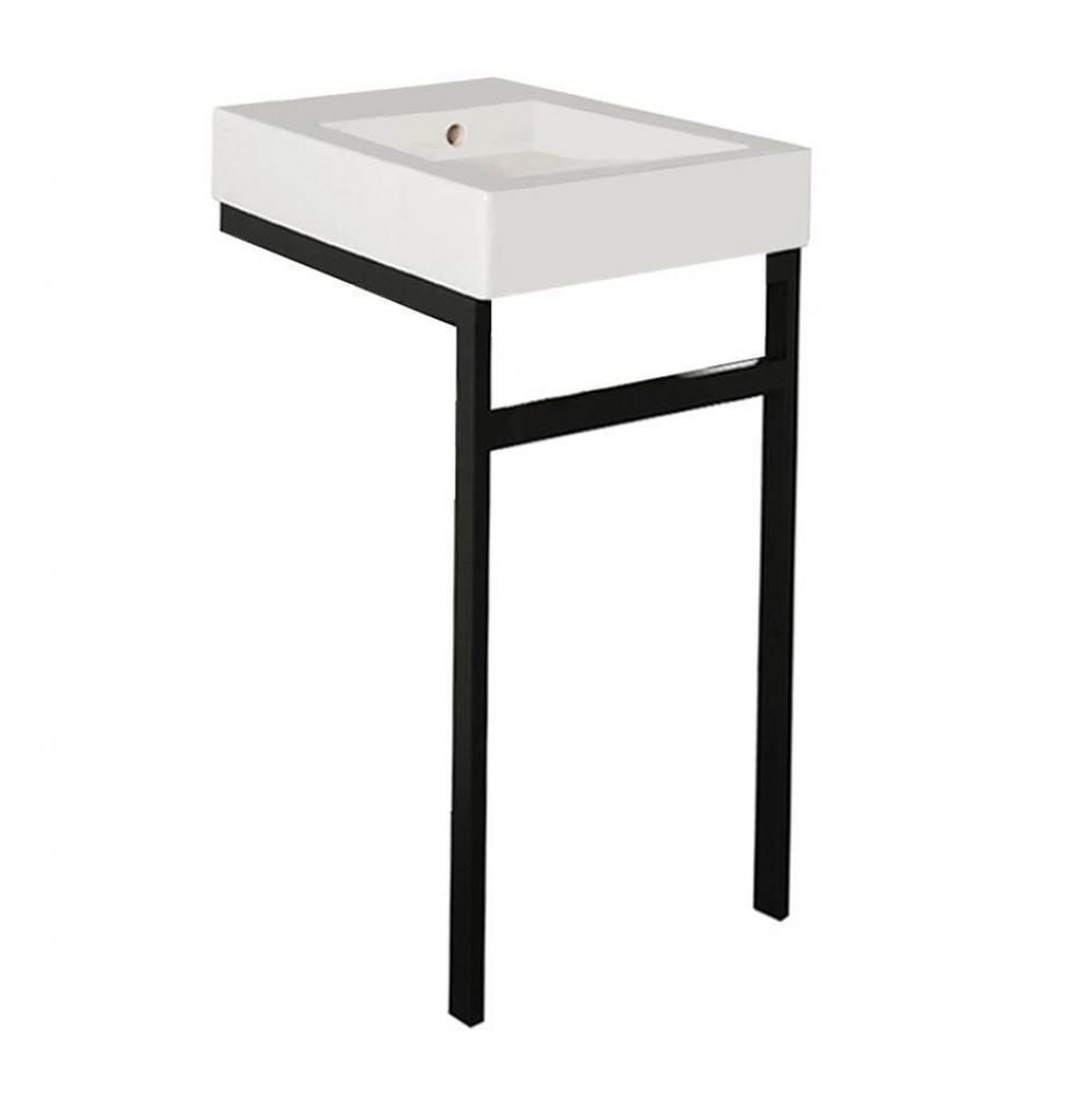 Floor-standing metal console stand with a towel bar (Bathroom Sink 5066 sold separately), made of