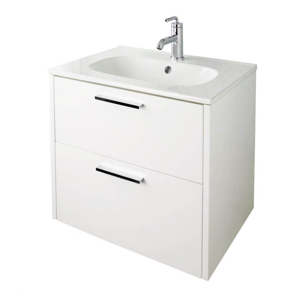 Wall-mount under-counter vanity with two drawers, sink 8075 sold separately.  W: 23 1/4'&apos