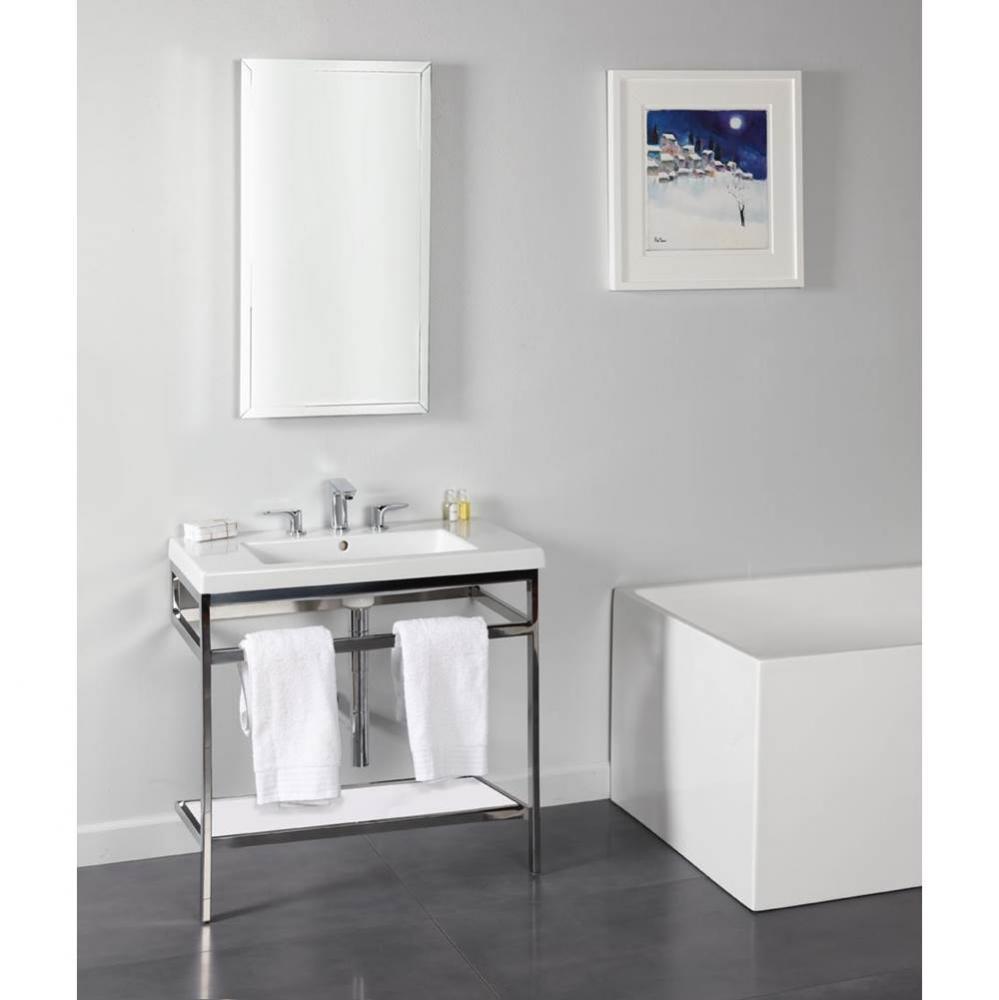 Optional solid surface shelf for  metal console stand with a towel bar AQQ-BX-40