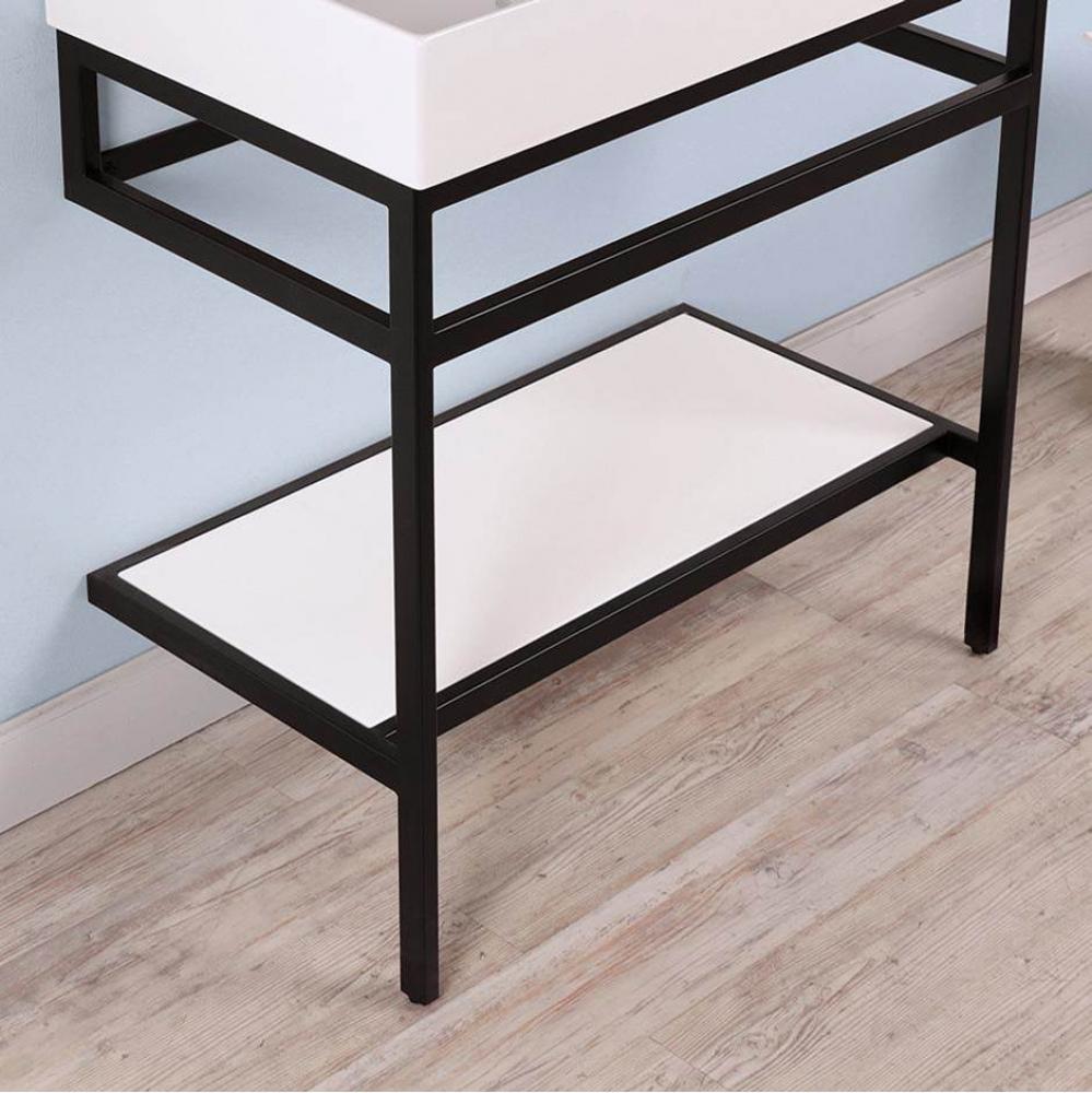 Optional solid surface shelf for floor-standing metal console stand AQS-BX-40