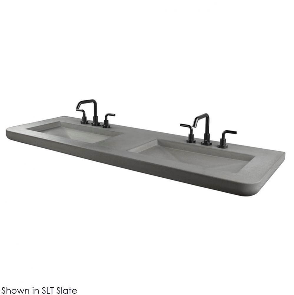 Vanity top sink made of concrete, no overflow. W: 68'', D: 23'', H: 3'&ap